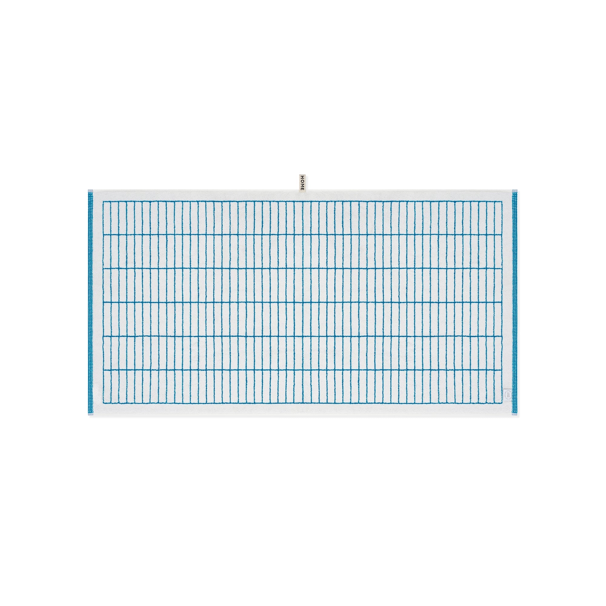 LOOP HOME bath towel - cobalt/ivory - tile — view 2