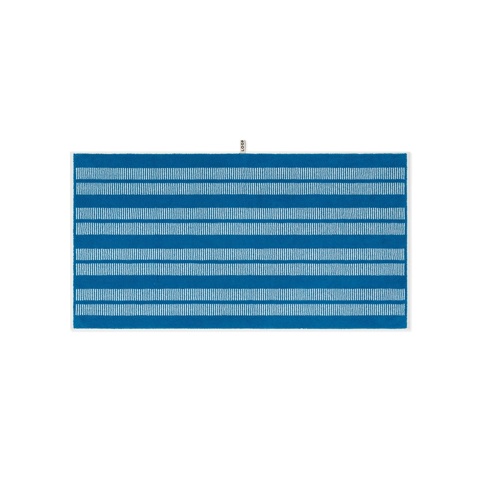 LOOP HOME bath towel - cobalt/ivory - dual dash — view 2