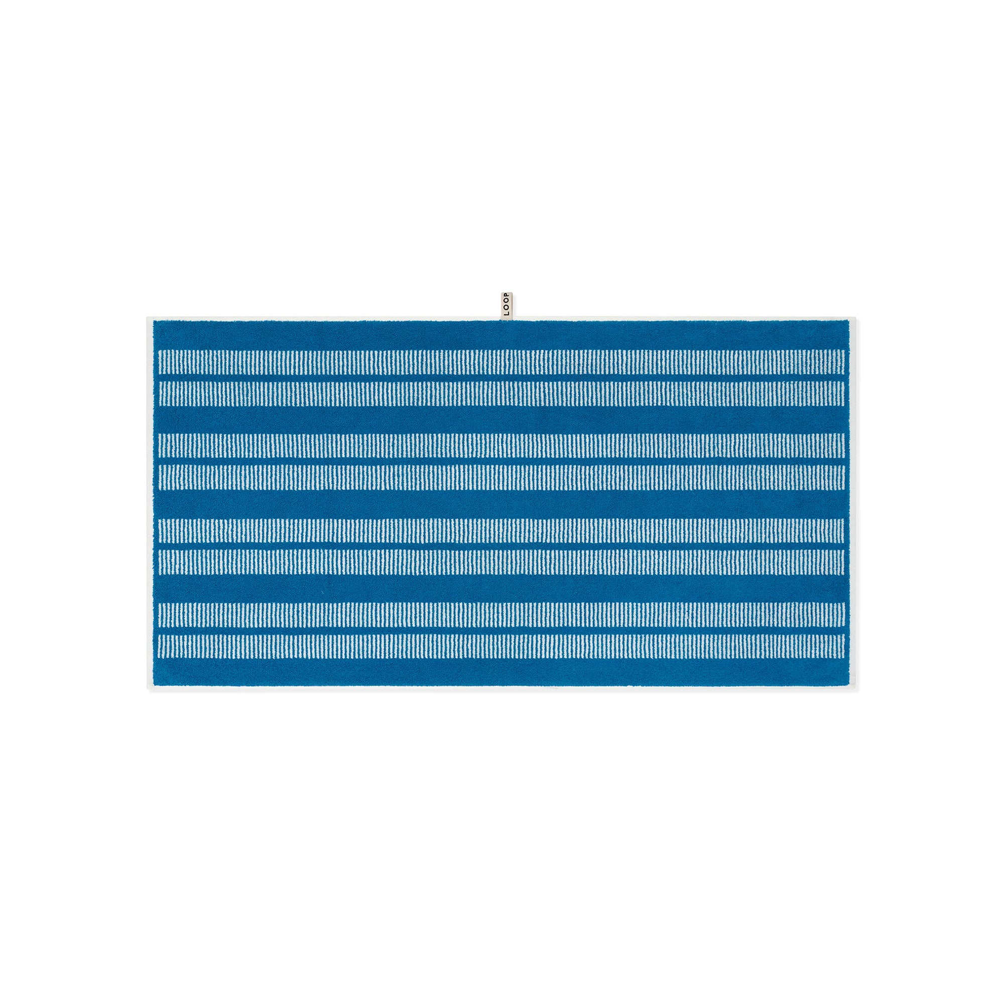 LOOP HOME bath towel - cobalt/ivory - dual dash — view 2