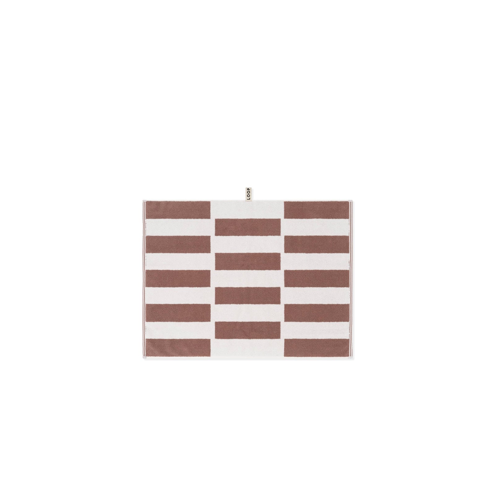LOOP HOME bath mat - coffee/ivory - stack — view 2