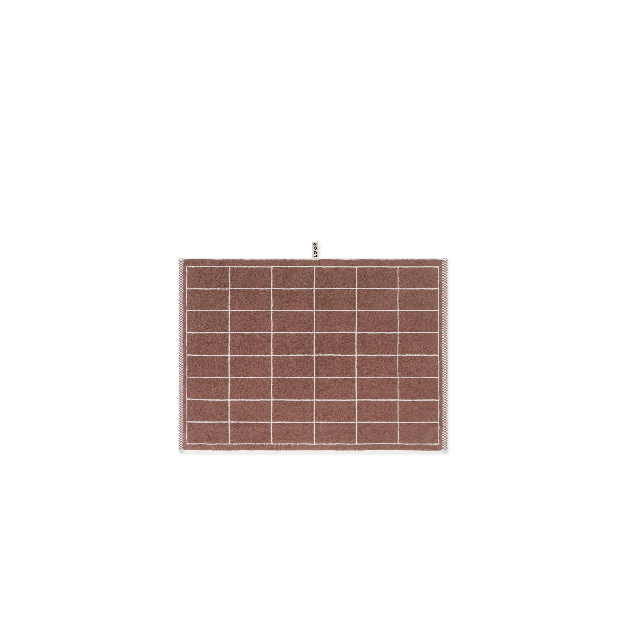 LOOP HOME cobalt and ivory bath mat with dual dash pattern