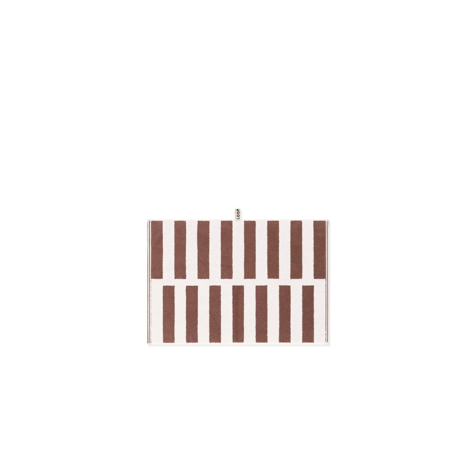 LOOP HOME hand towel - coffee/ivory - stack — view 3