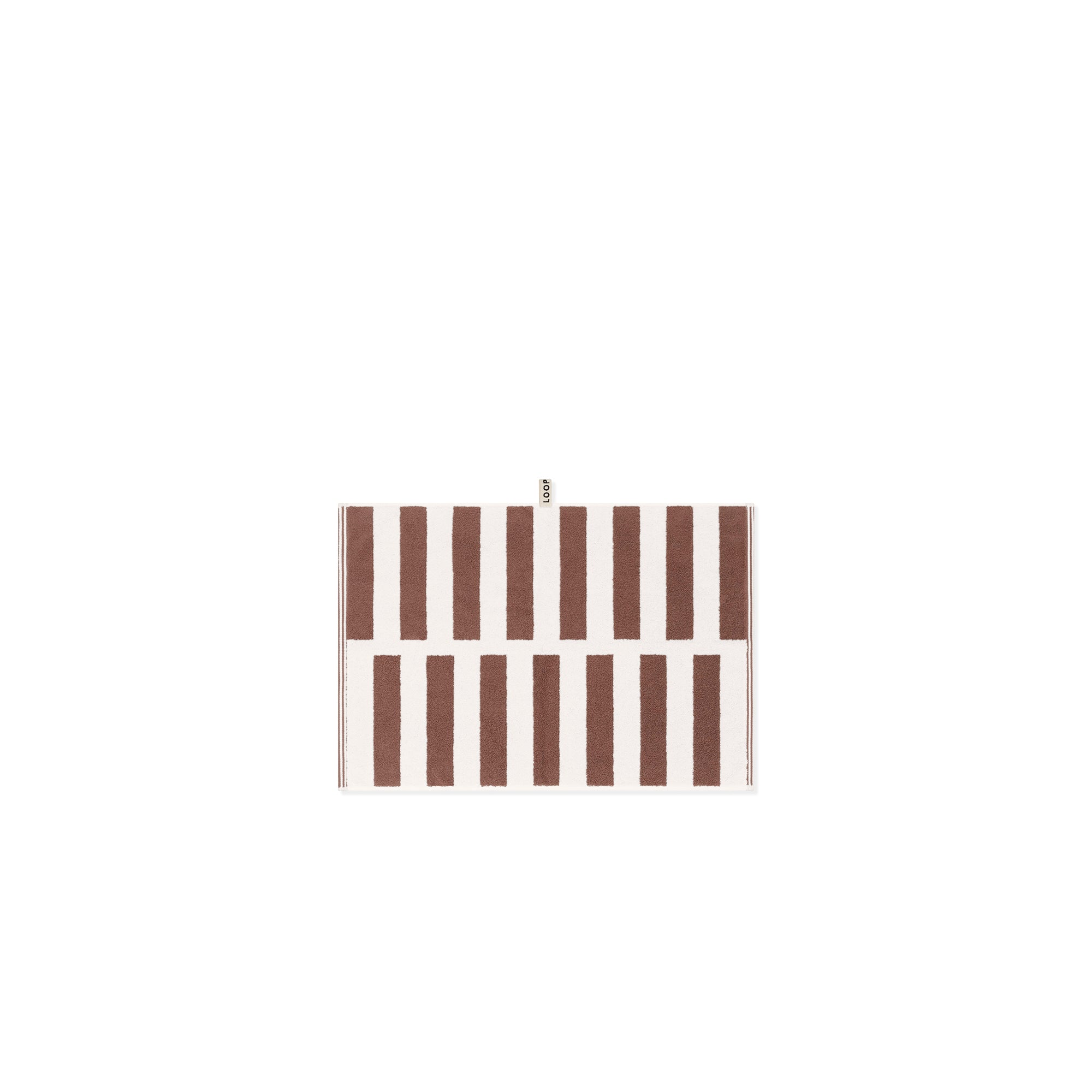 LOOP HOME hand towel - coffee/ivory - stack — view 3