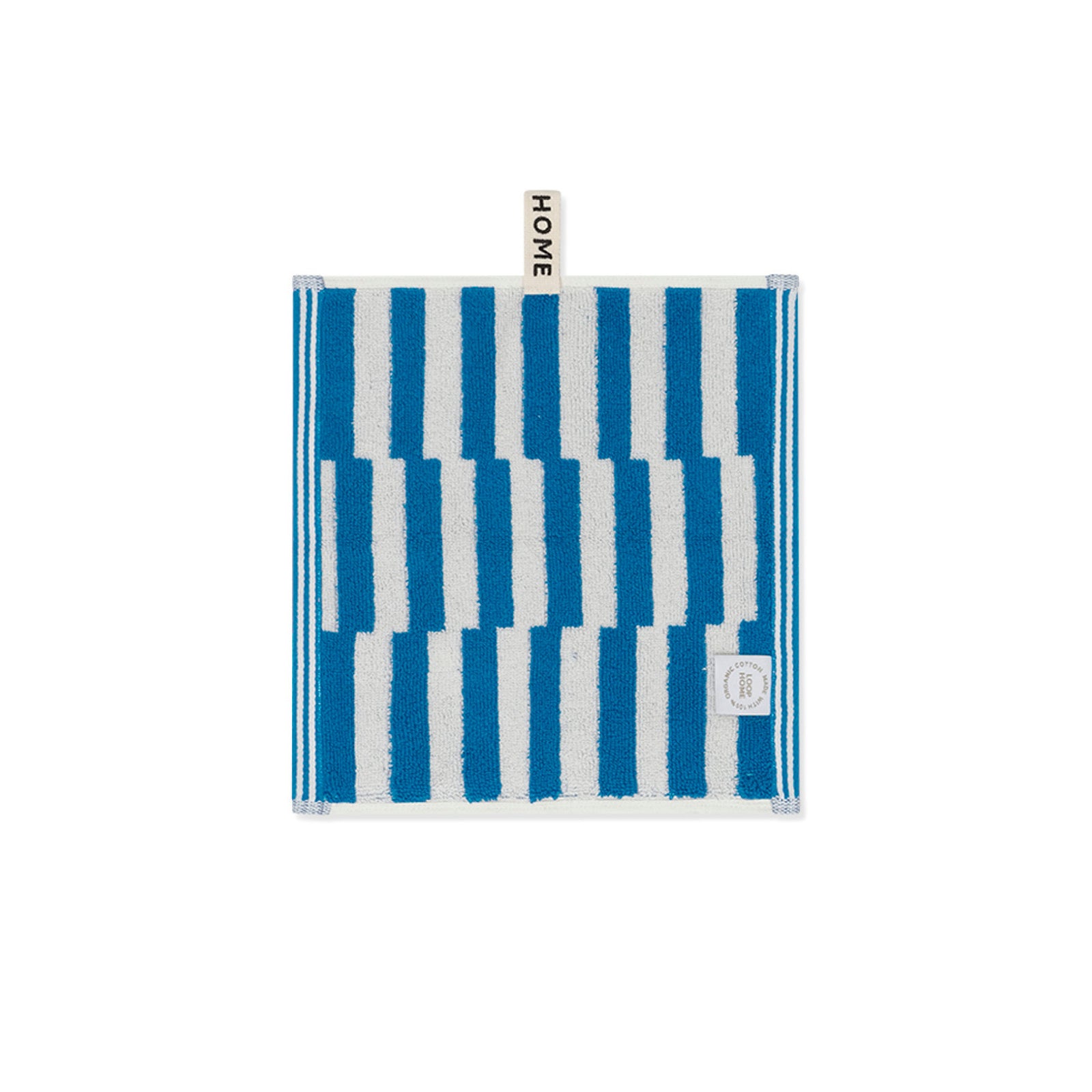 LOOP HOME face towel - cobalt/ivory - shift — view 2