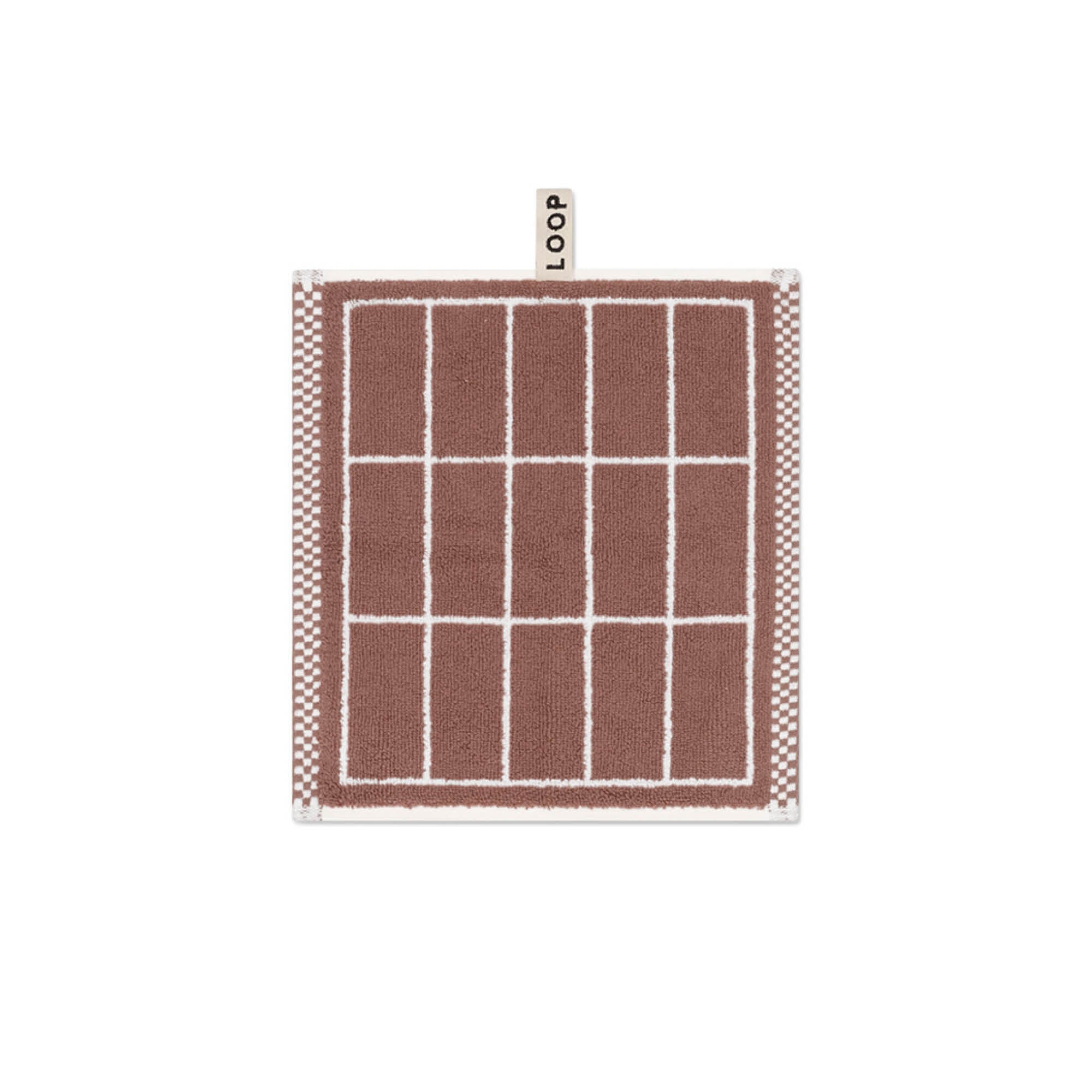 Face Towel - Coffee/Ivory - Tile