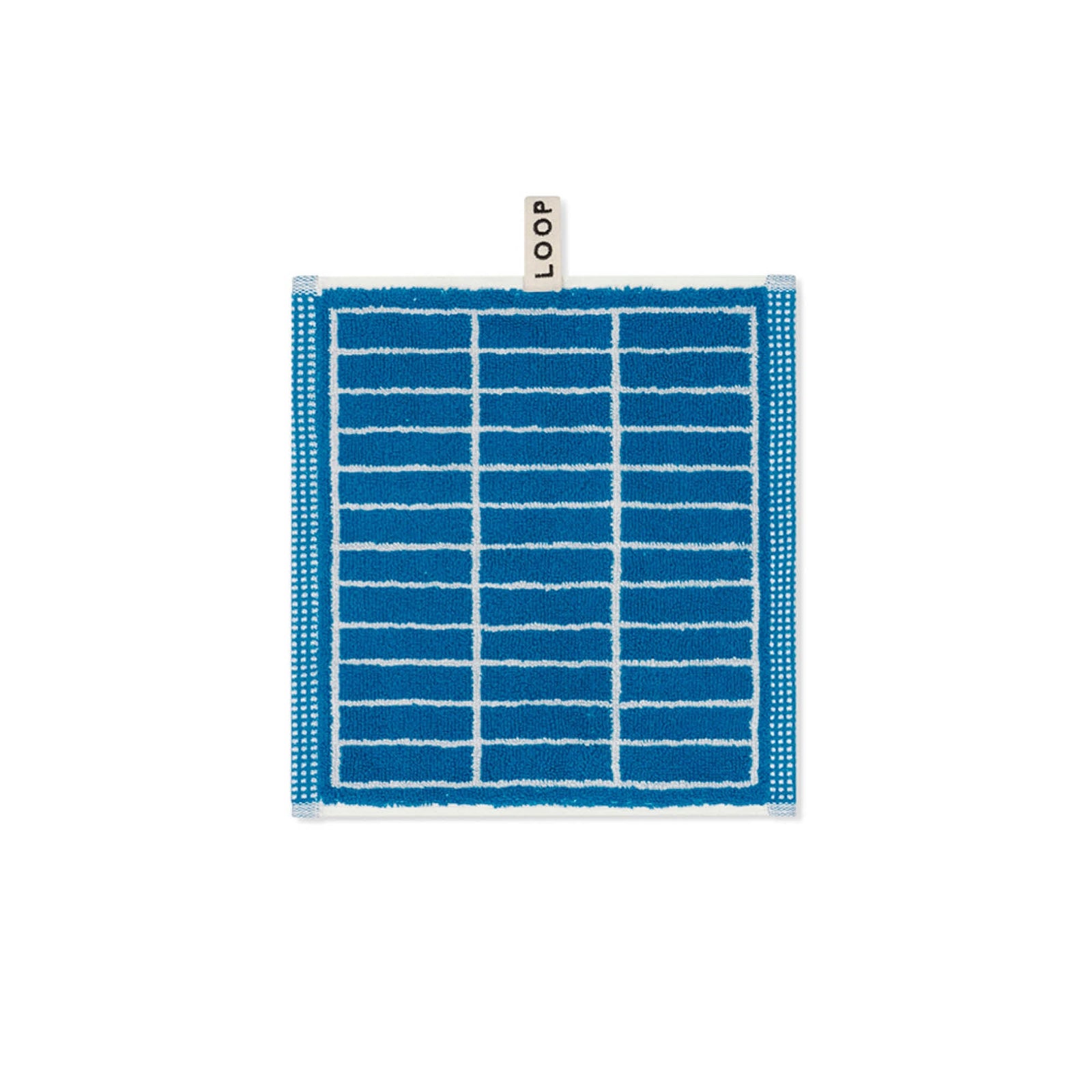 LOOP HOME face towel - cobalt/ivory - tile