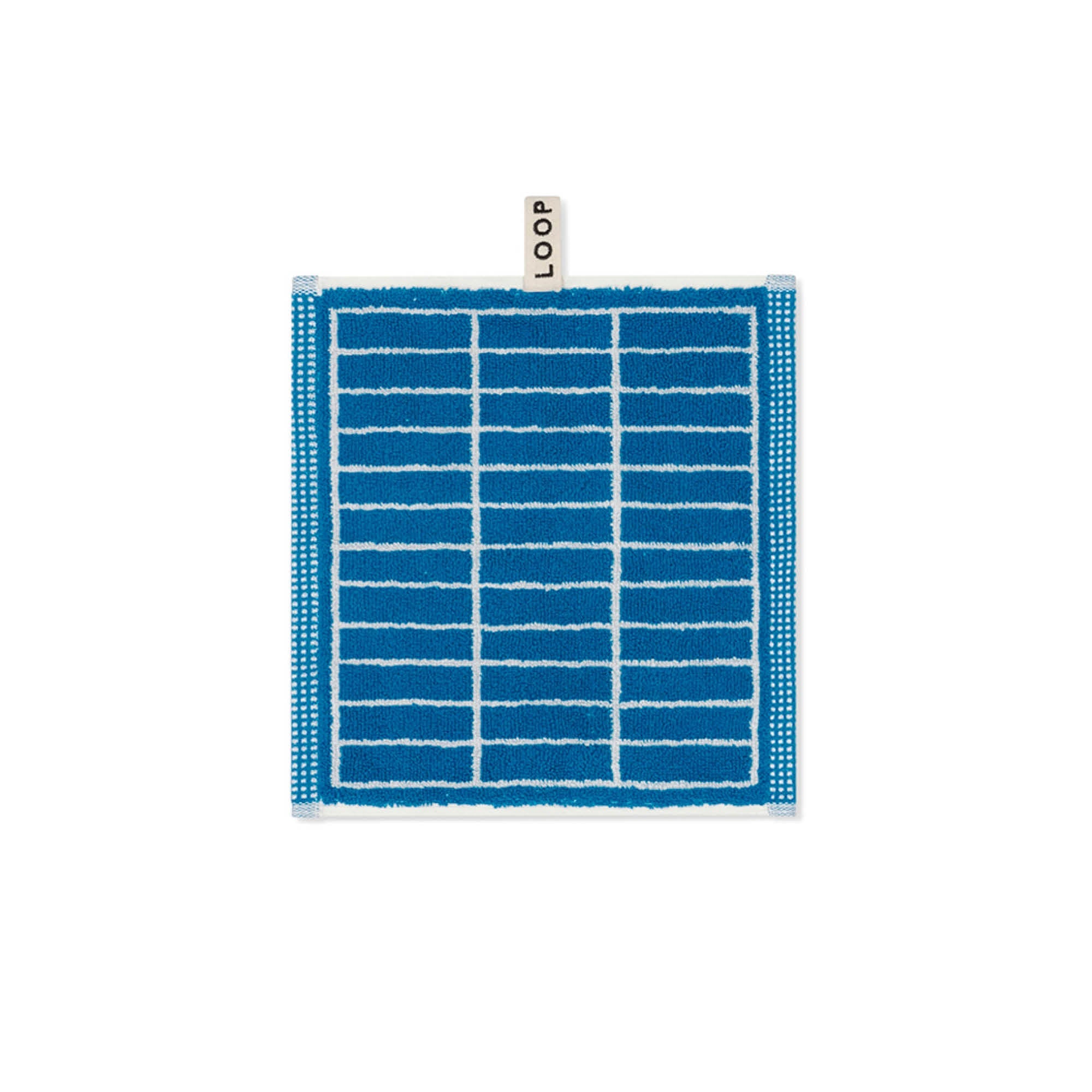LOOP HOME face towel - cobalt/ivory - tile