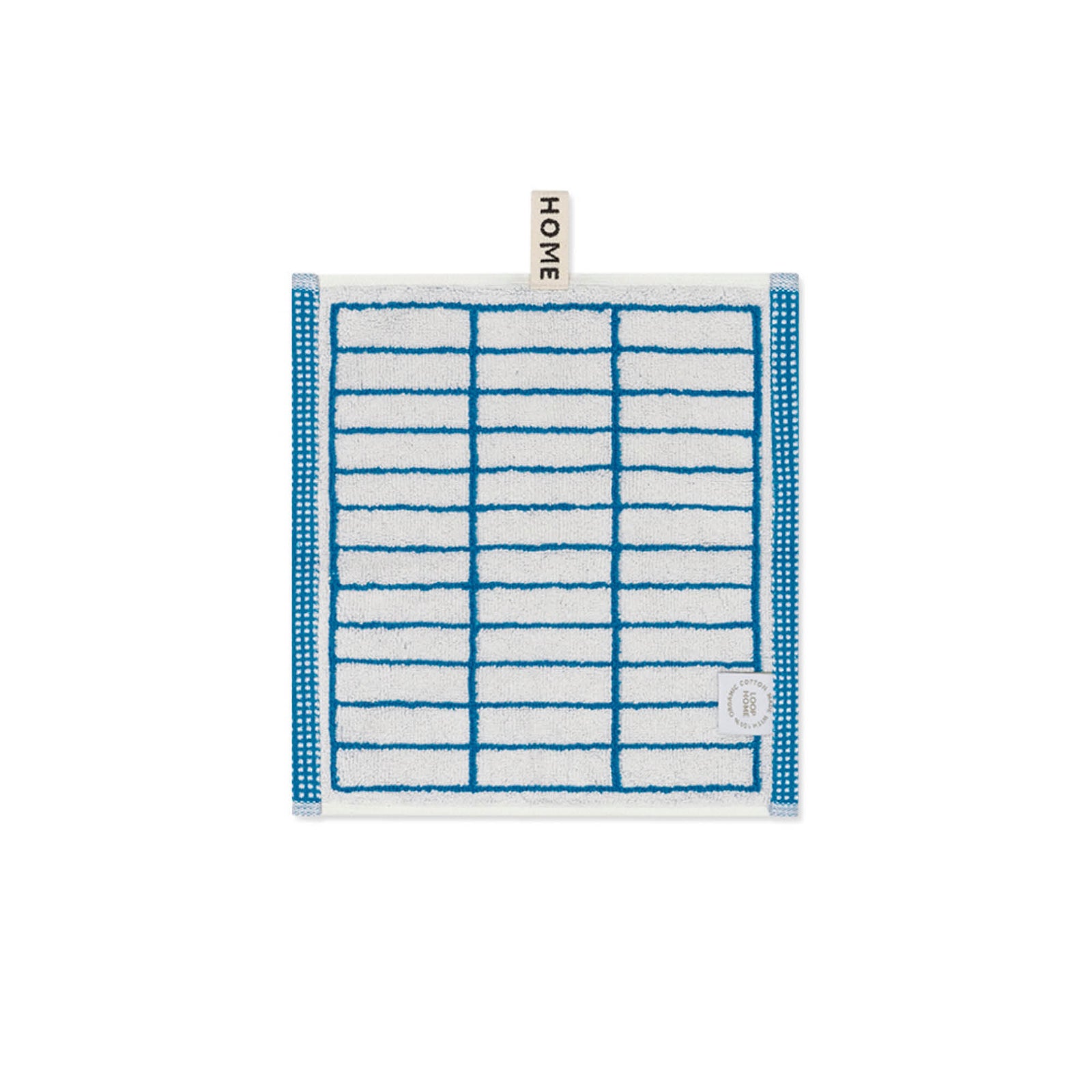 LOOP HOME face towel - cobalt/ivory - tile — view 2
