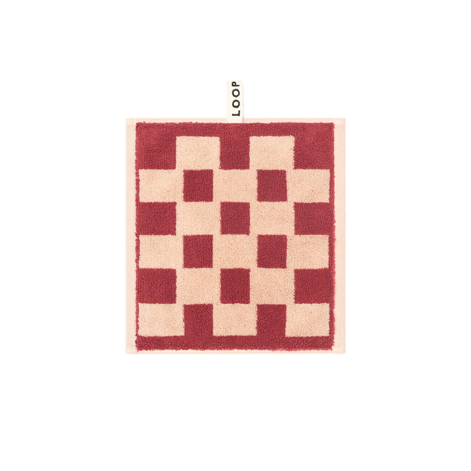 LOOP HOME face towel - ruby/almond - brick