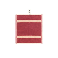 LOOP HOME face towel - ruby/almond - pinstripe