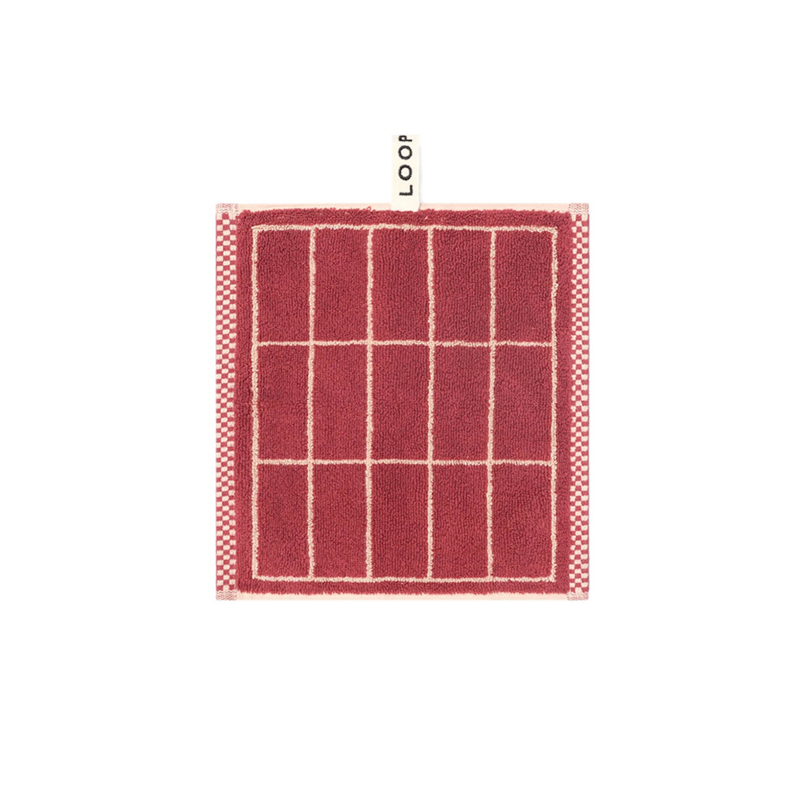LOOP HOME face towel - ruby/almond - tile