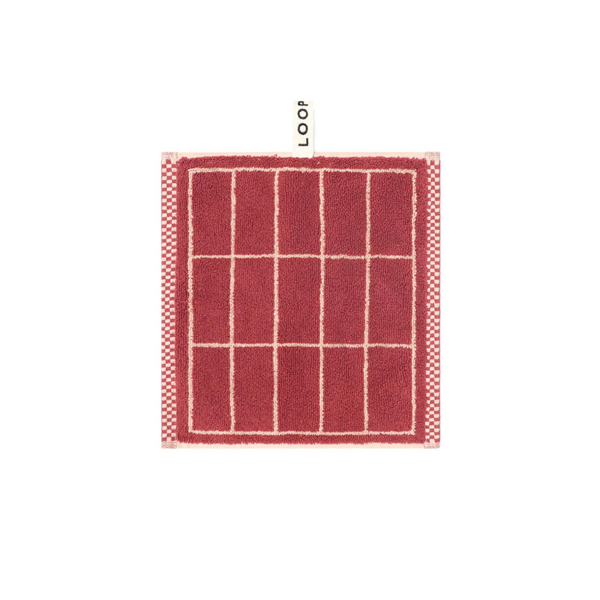 LOOP HOME face towel - ruby/almond - tile