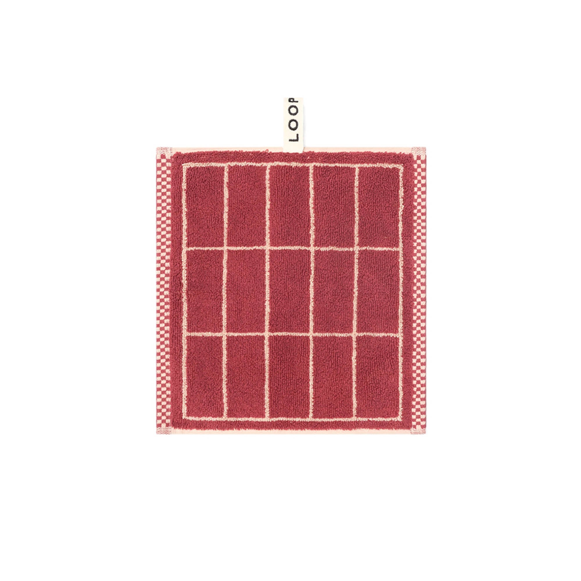 LOOP HOME face towel - ruby/almond - tile