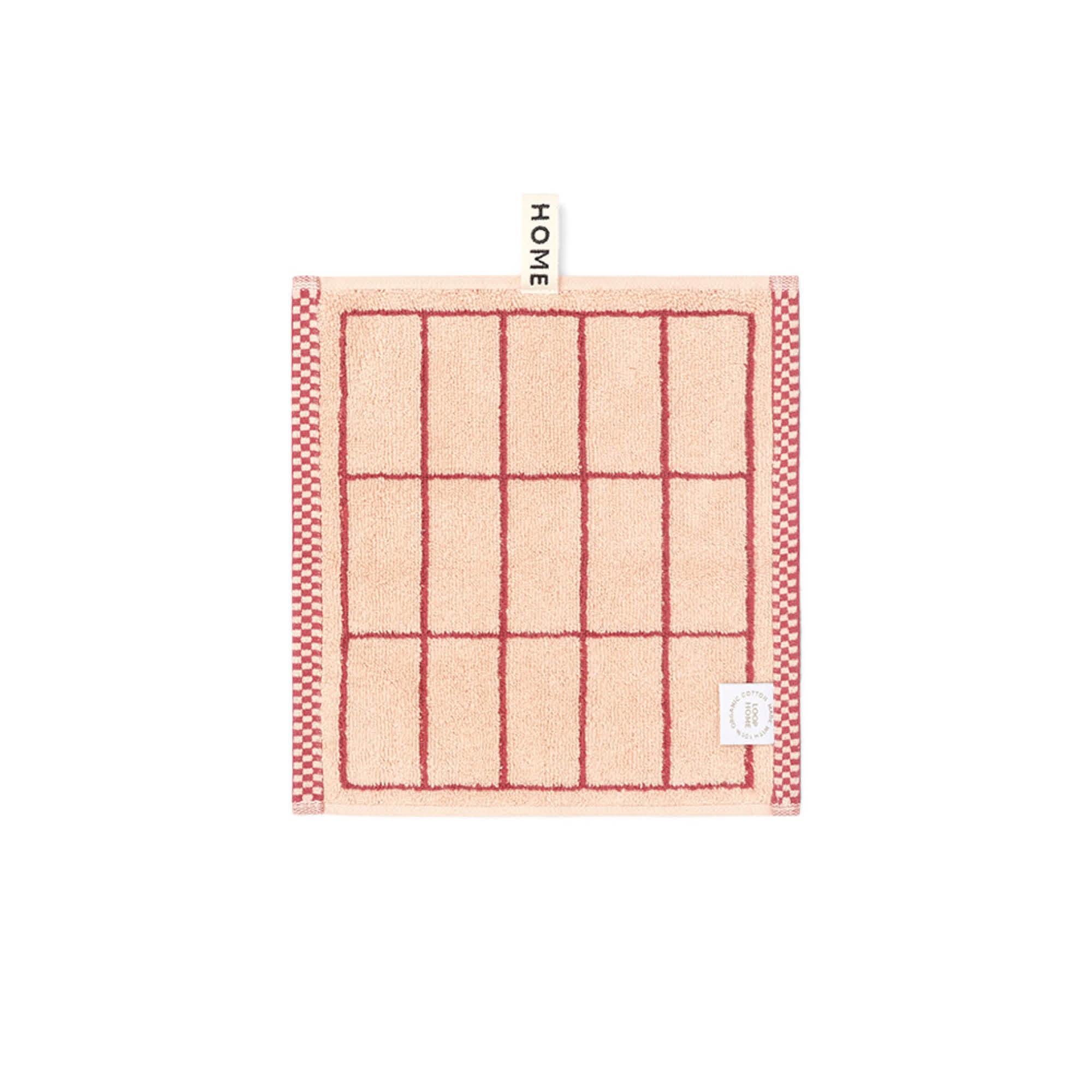 LOOP HOME face towel - ruby/almond - tile — view 2