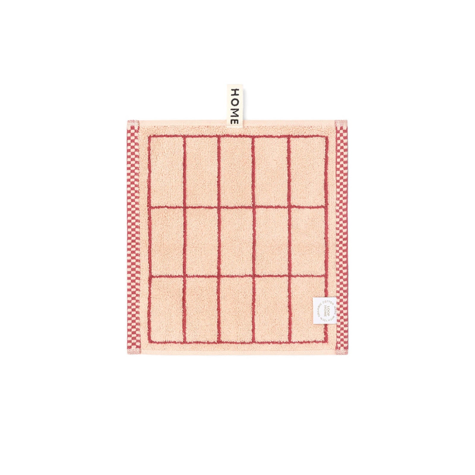 LOOP HOME face towel - ruby/almond blush - tile — view 2