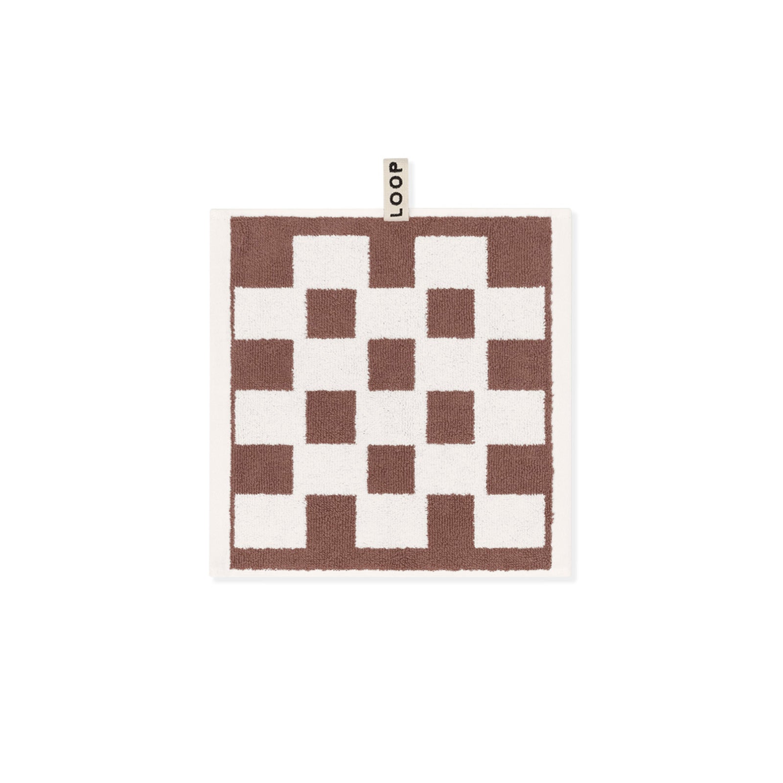 LOOP HOME face towel - coffee/ivory - brick