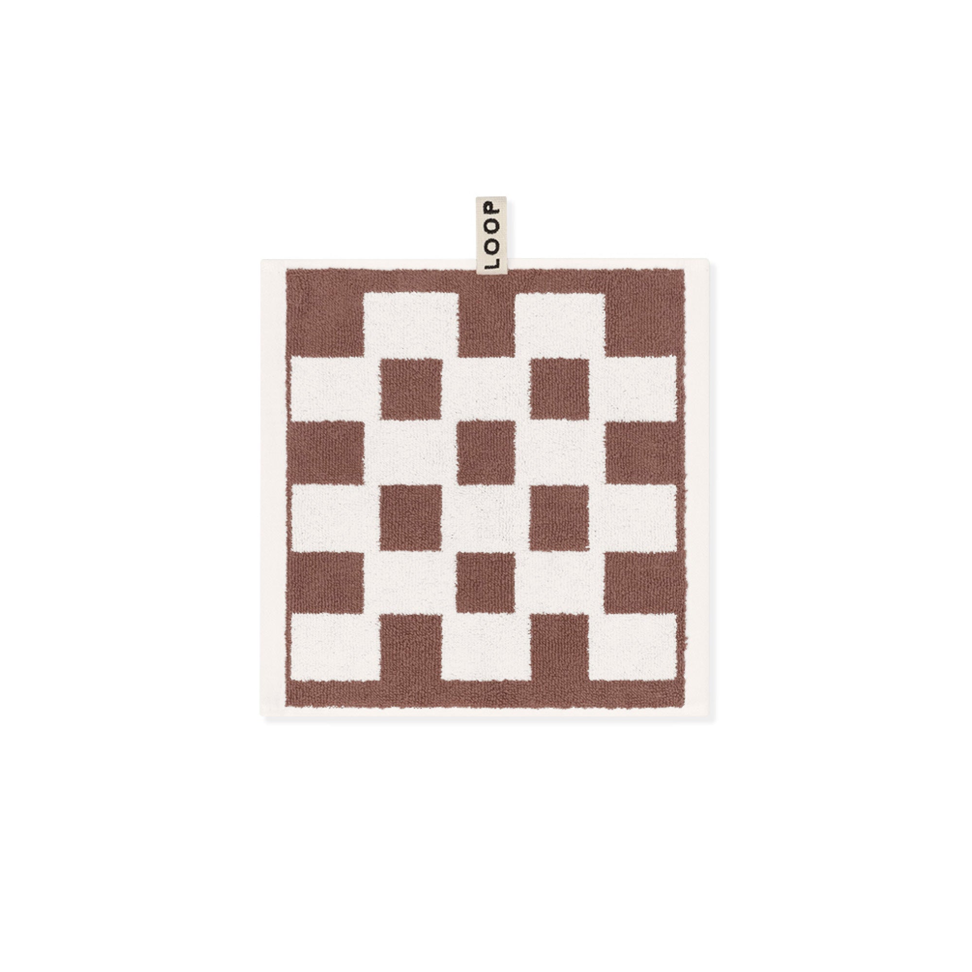 LOOP HOME face towel - coffee/ivory - brick