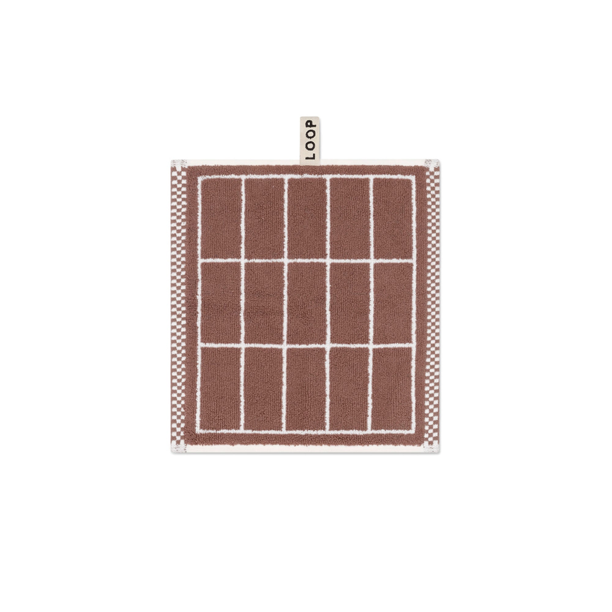 Face Towel - Coffee/Ivory - Tile