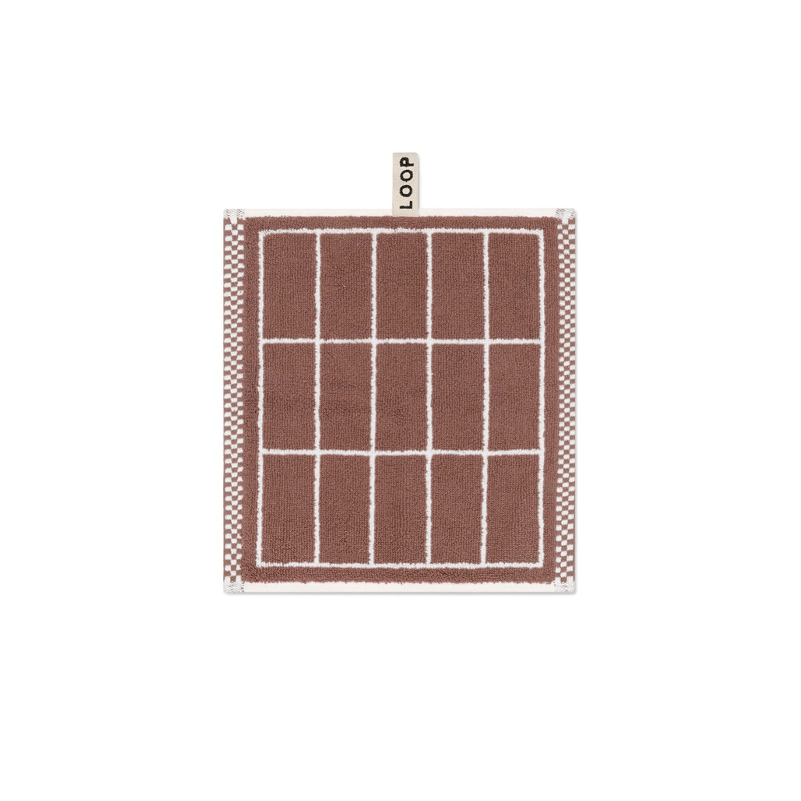 LOOP HOME face towel - coffee/ivory - tile