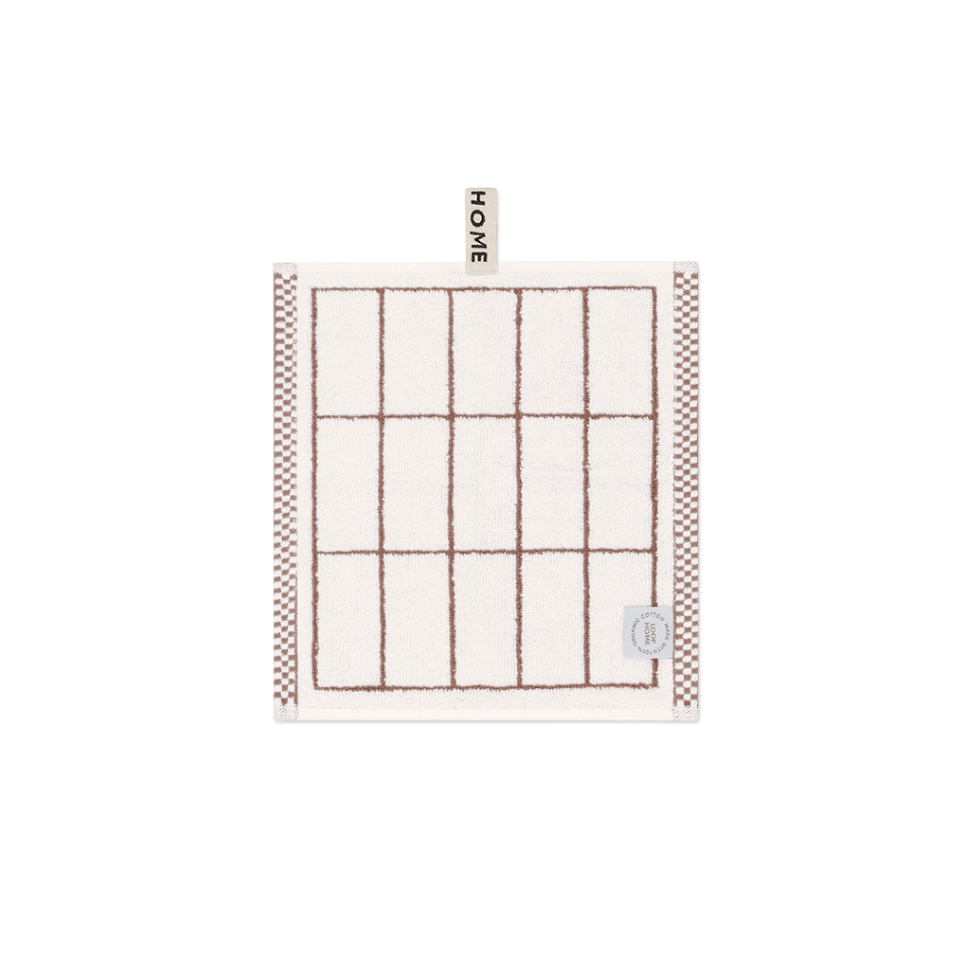 Face Towel - Coffee/Ivory - Tile