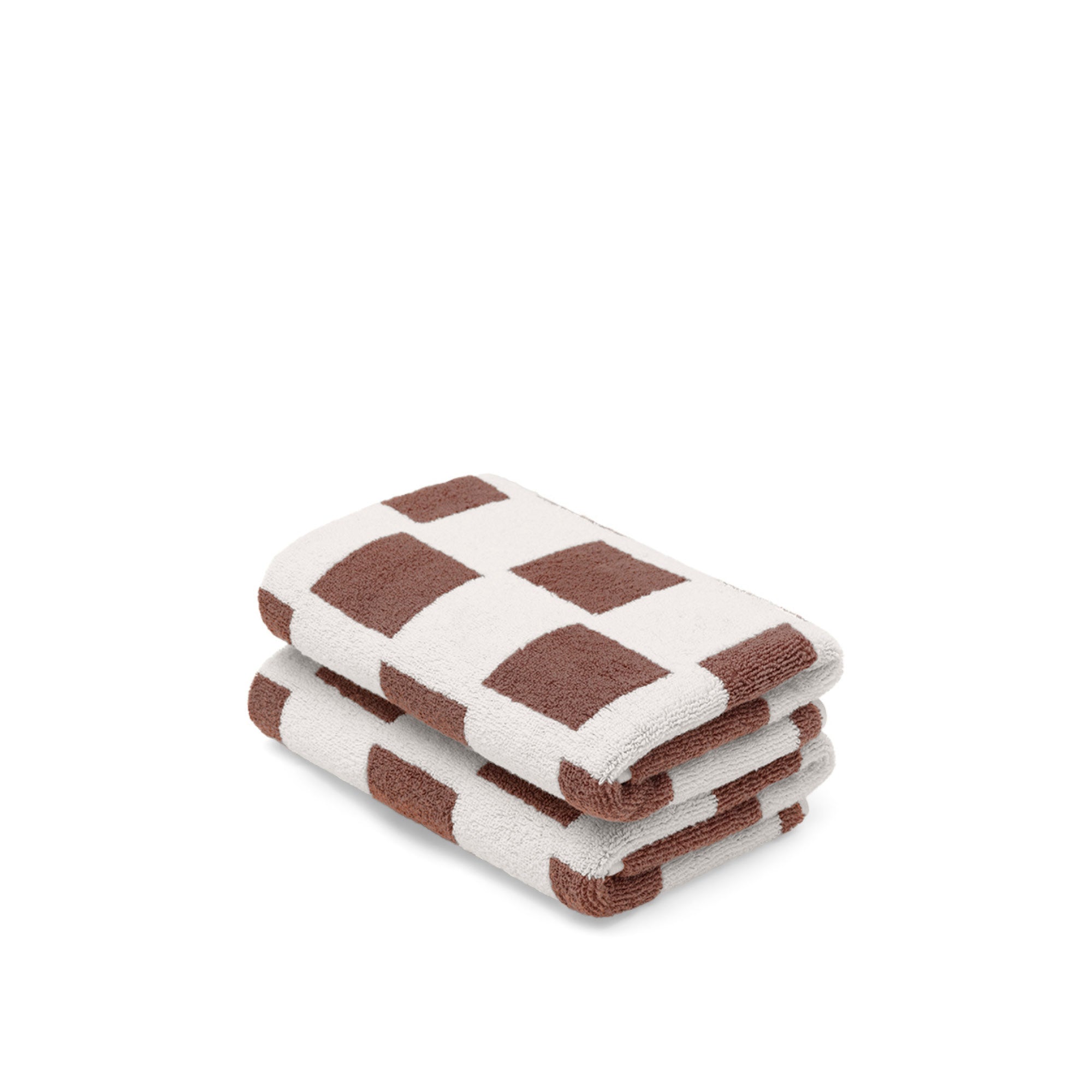 LOOP HOME hand towel - coffee/ivory - brick — view 2