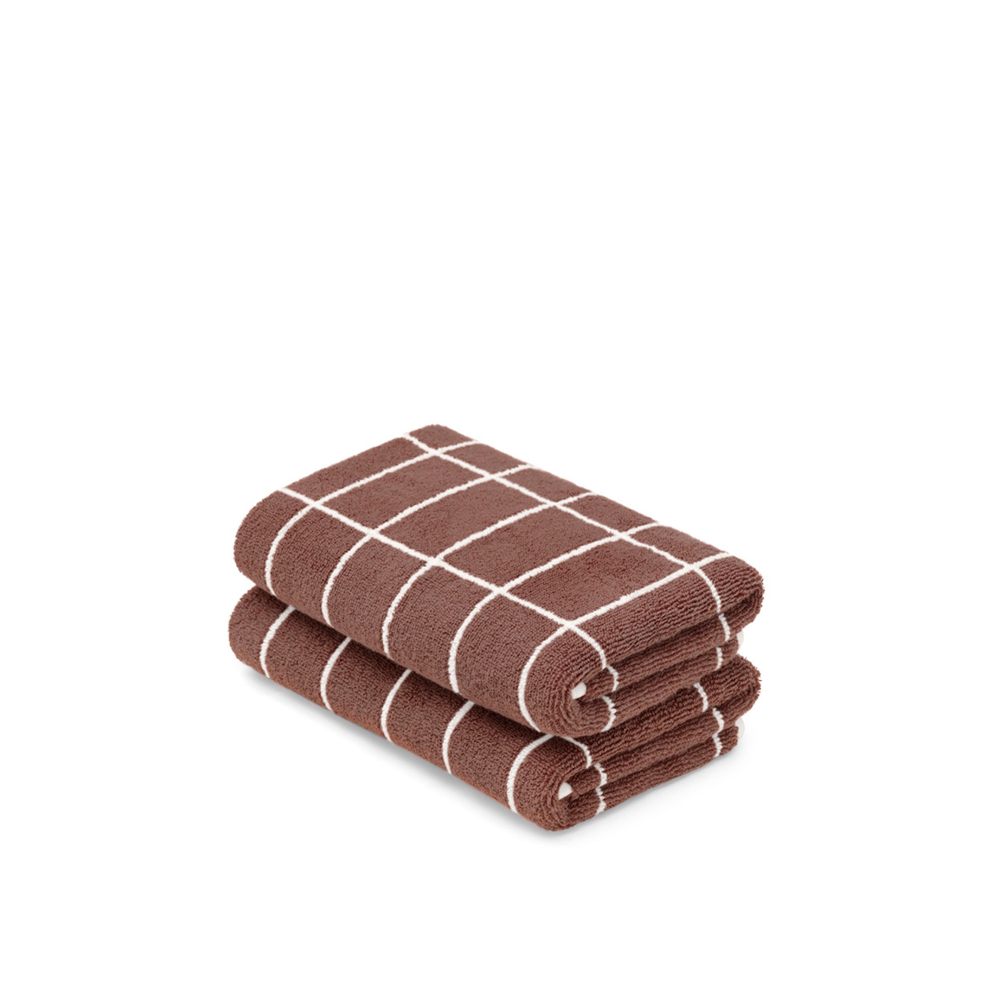 LOOP HOME hand towel - coffee/ivory - tile — view 2