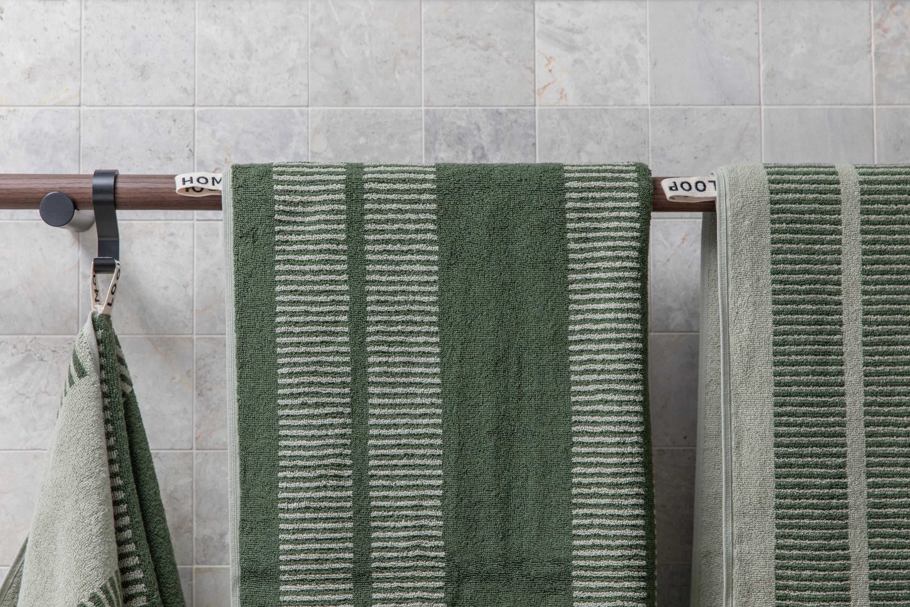 Loop Home towels styled in the Artedomus showroom by Kate Shanasy