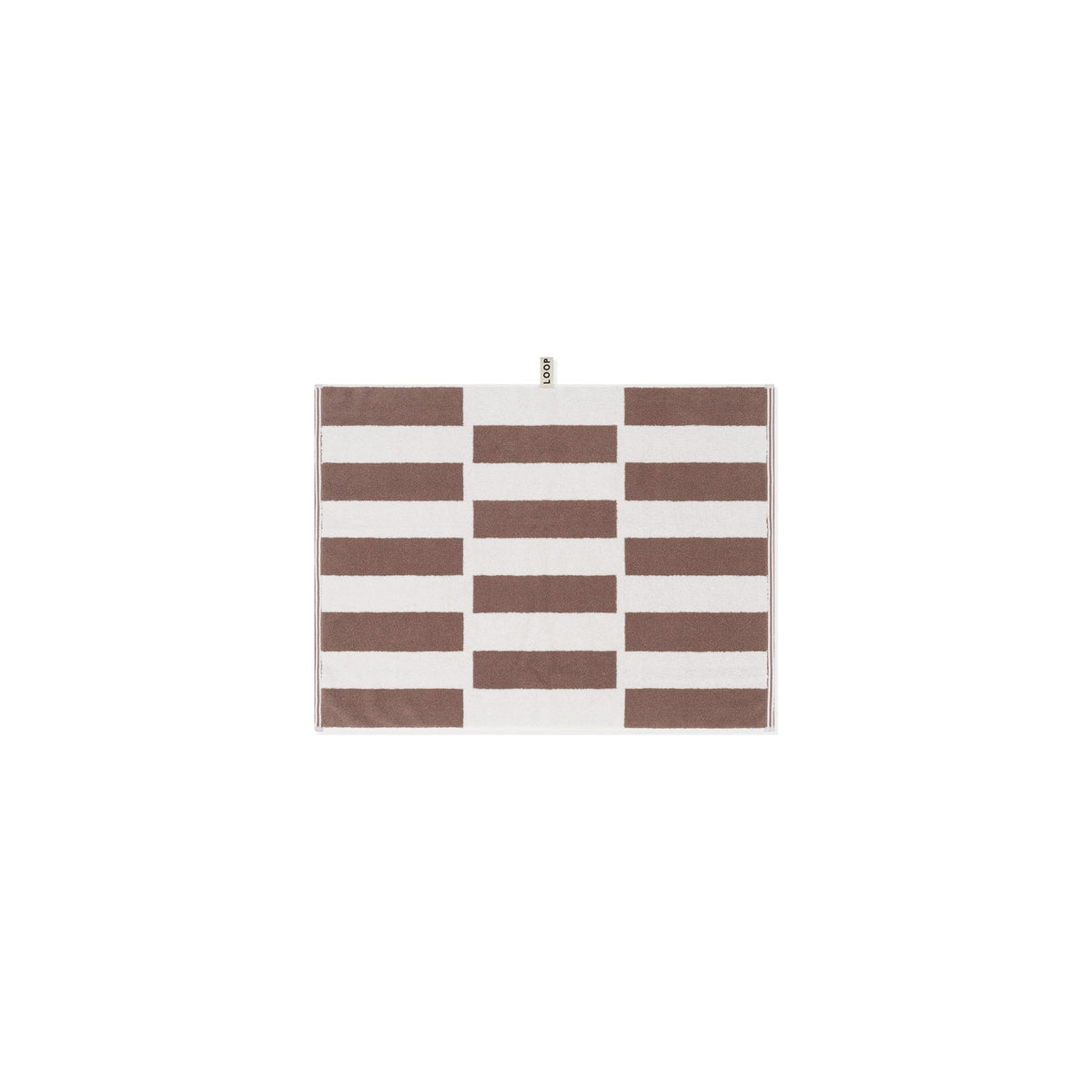 LOOP HOME coffee/ivory - stack bundles — bath mat front