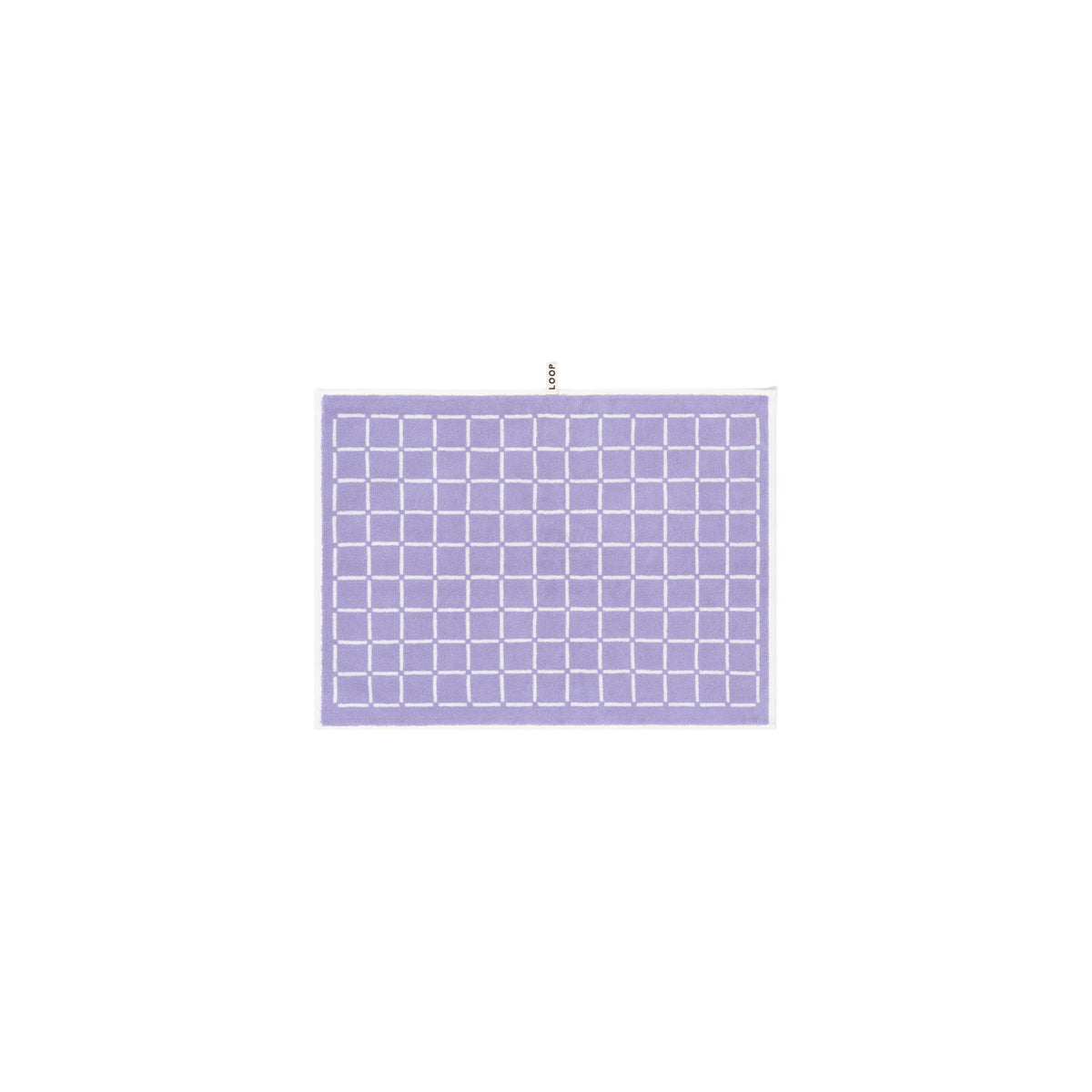 LOOP HOME bath mat - lilac/ivory - grid — view 2