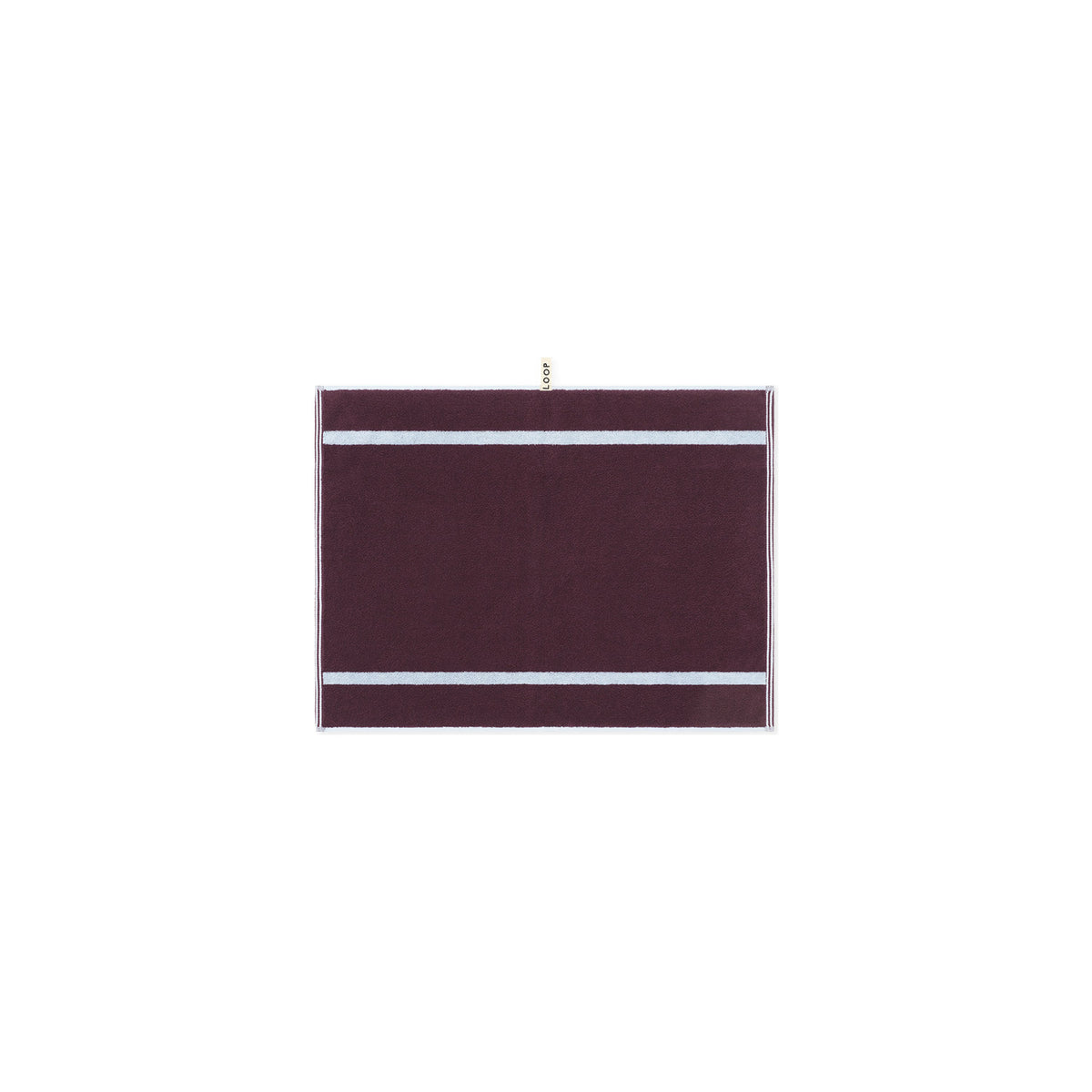 LOOP HOME bath mat - sky/carmine - pinstripe — view 2
