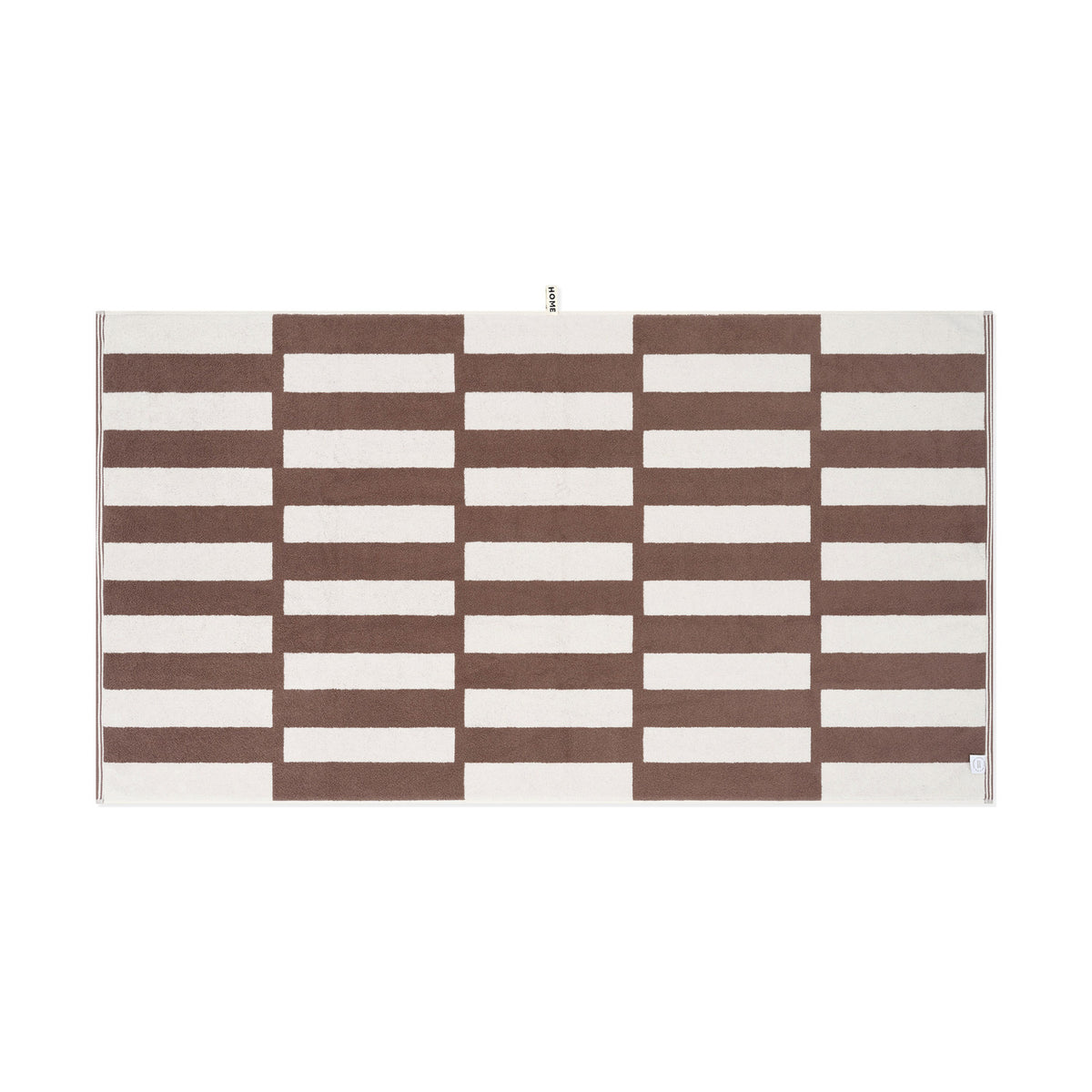 LOOP HOME bath sheet - coffee/ivory - stack — view 3