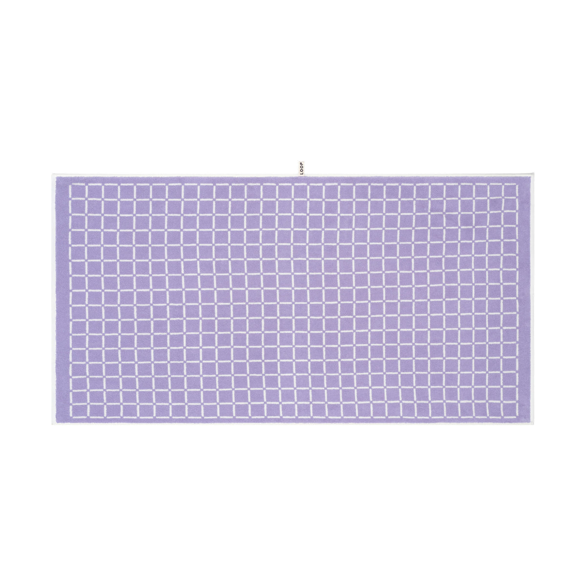 LOOP HOME lilac/ivory - grid bundles — bath sheet front