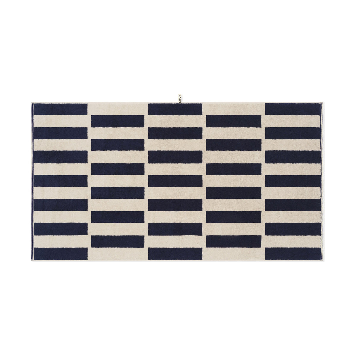 LOOP HOME bath sheet - midnight/sand - stack — view 2