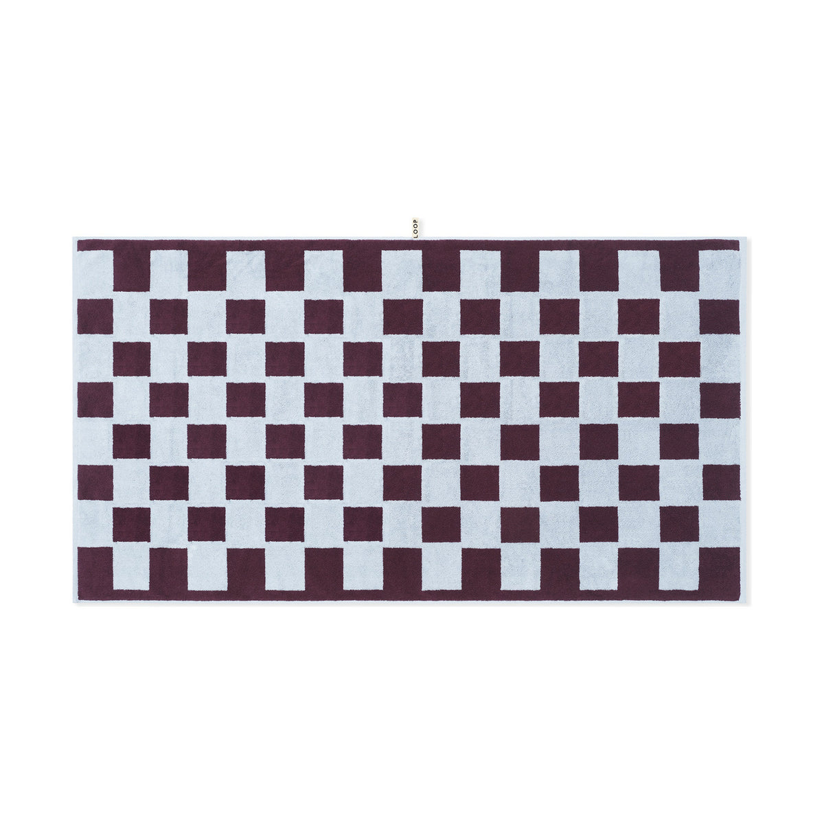 LOOP HOME bath sheet - sky/carmine - brick — view 2