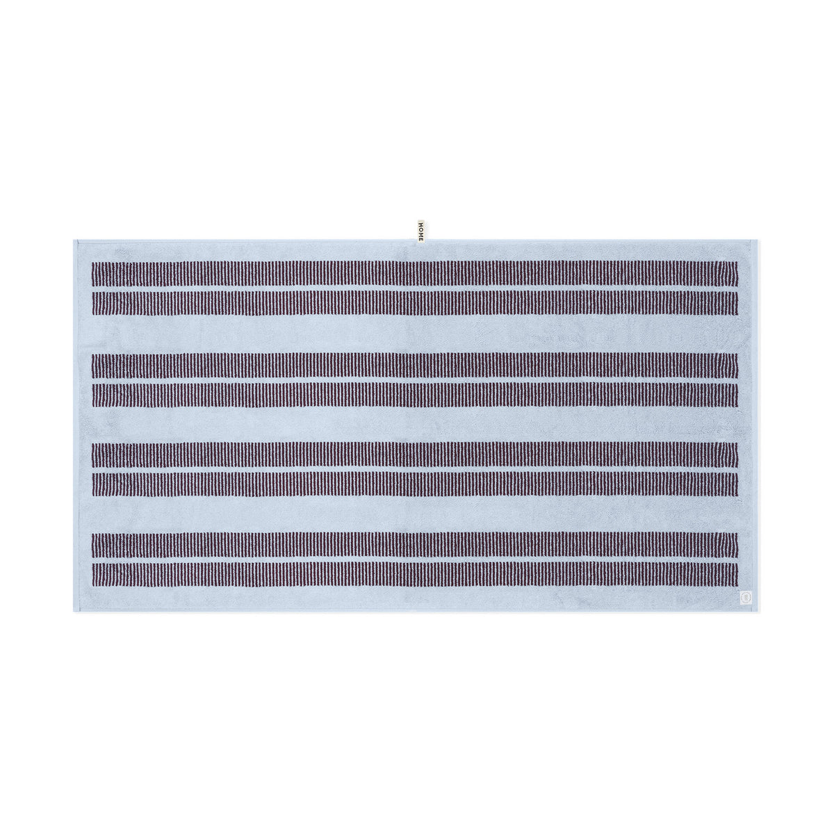 LOOP HOME bath sheet - sky/carmine - dual dash — view 3