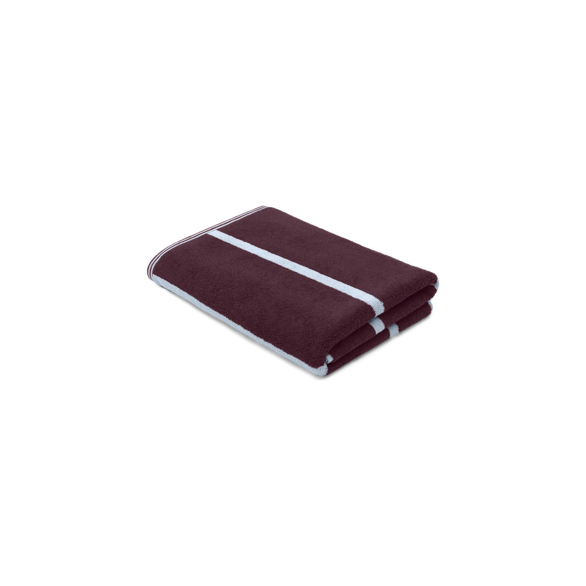 LOOP HOME bath sheet - sky/carmine - pinstripe