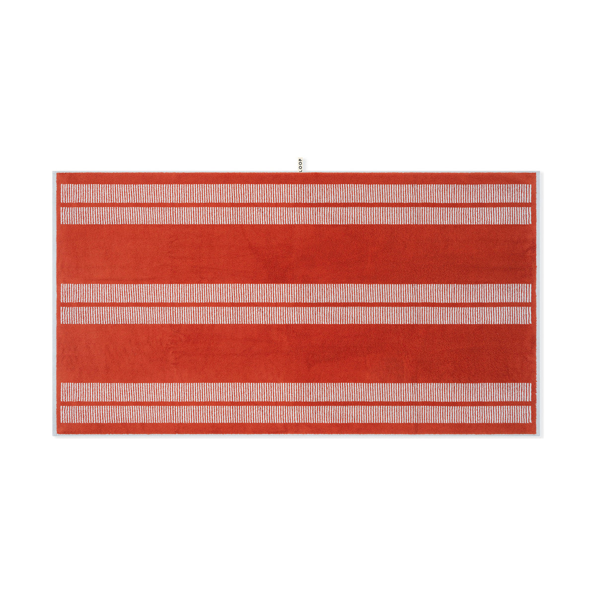 LOOP HOME bath sheet - terracotta/stone - dual dash — view 2