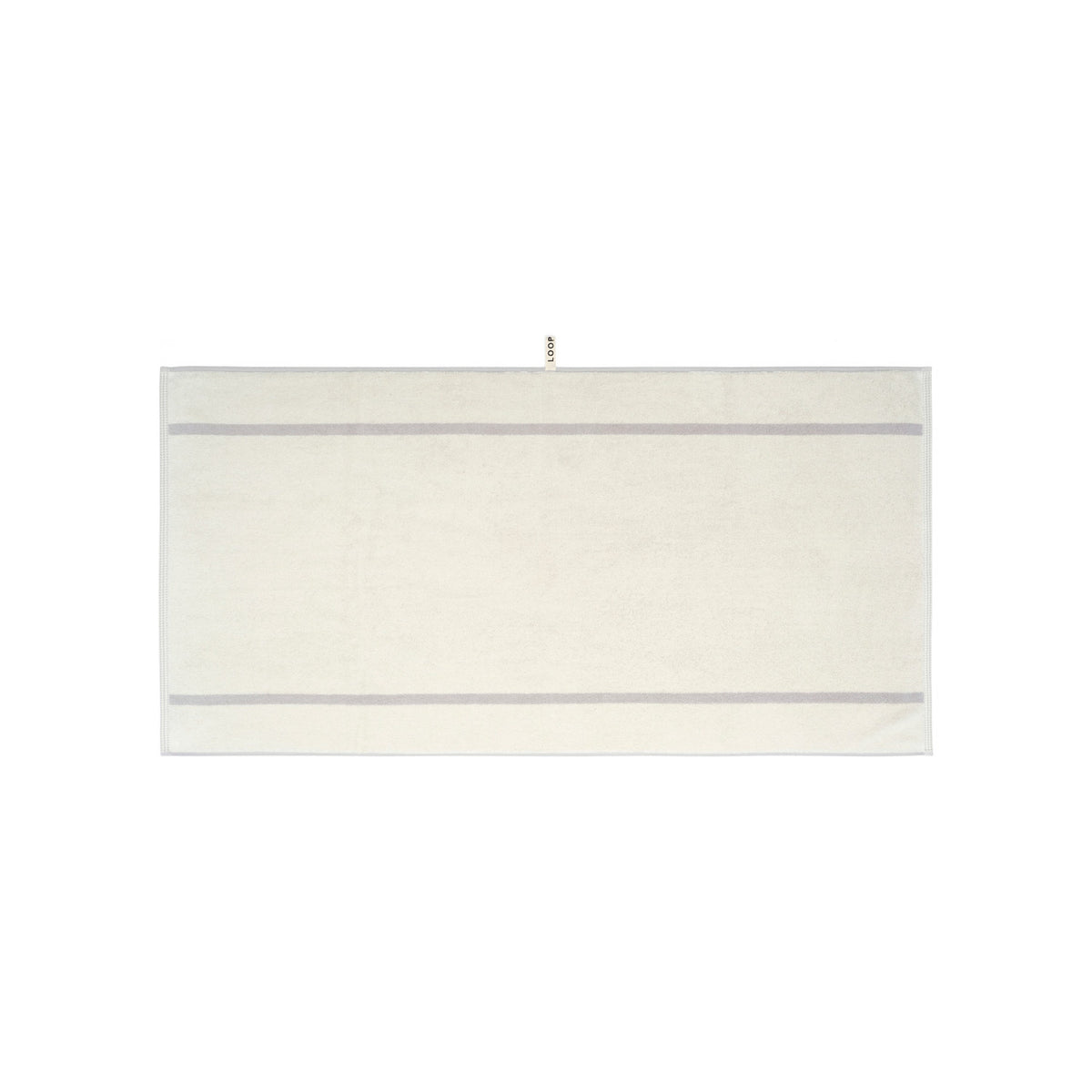LOOP HOME bath towel - butter/stone - dual stripe — view 2