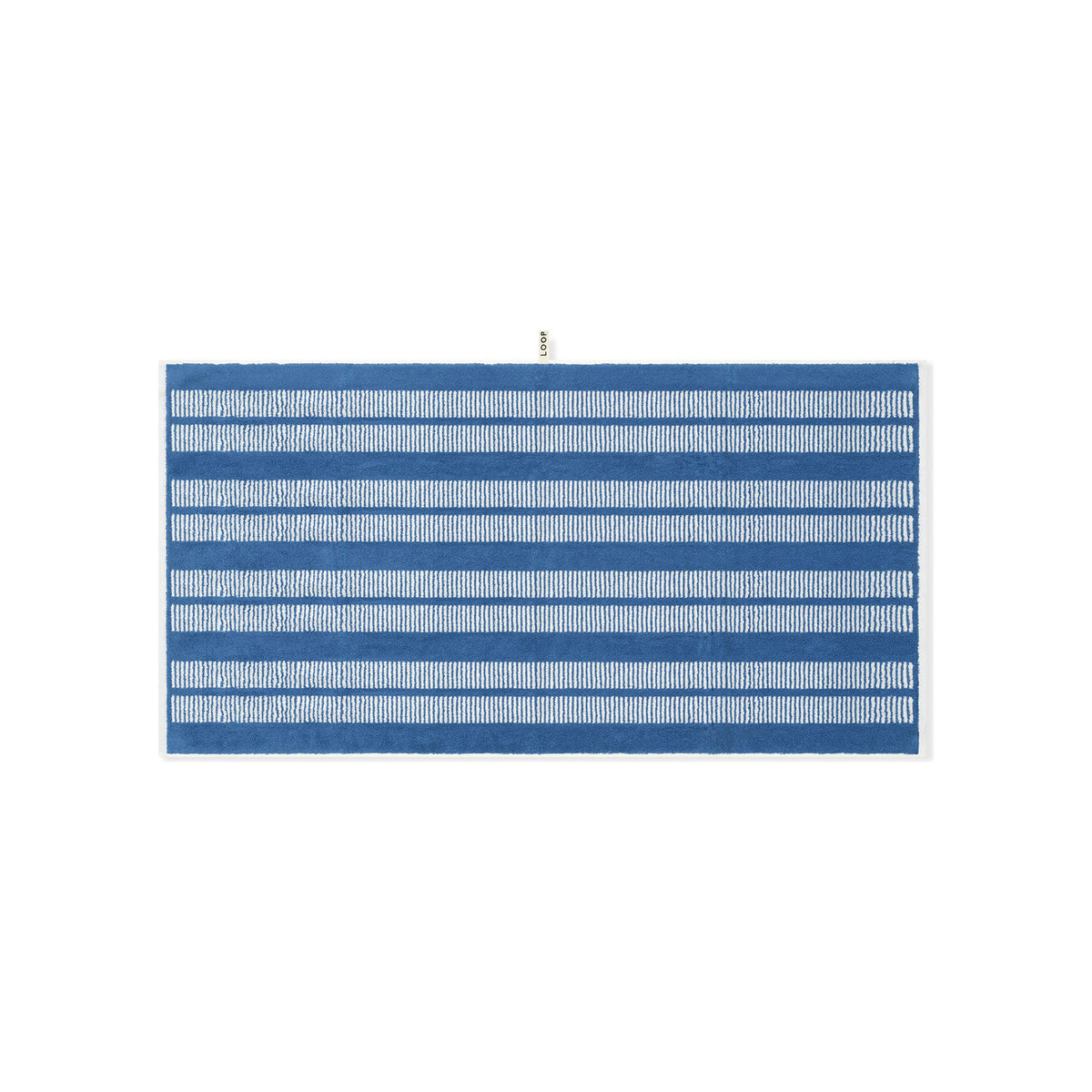 LOOP HOME bath towel - cobalt/ivory - dual dash — view 2