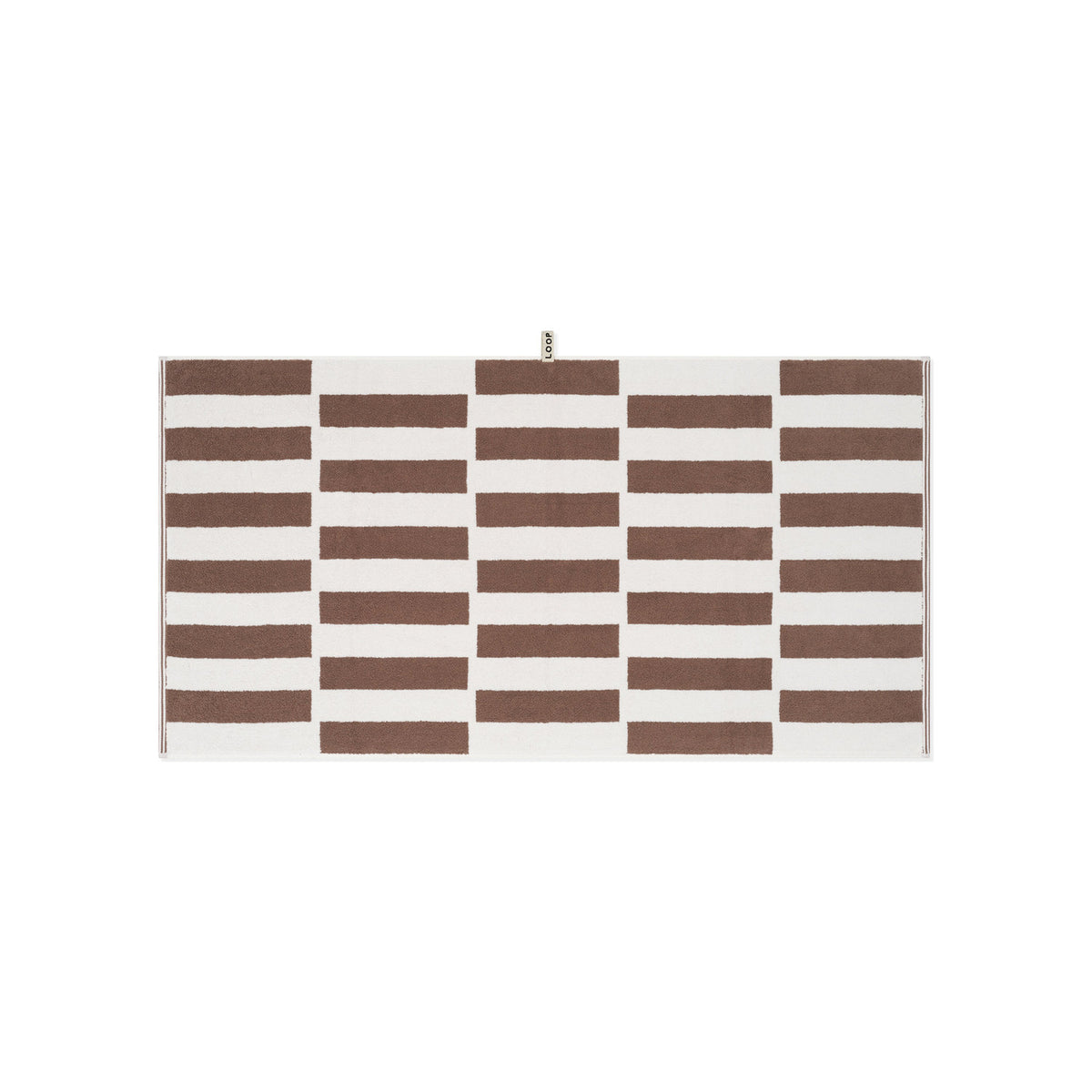 LOOP HOME bath towel - coffee/ivory - stack — view 2