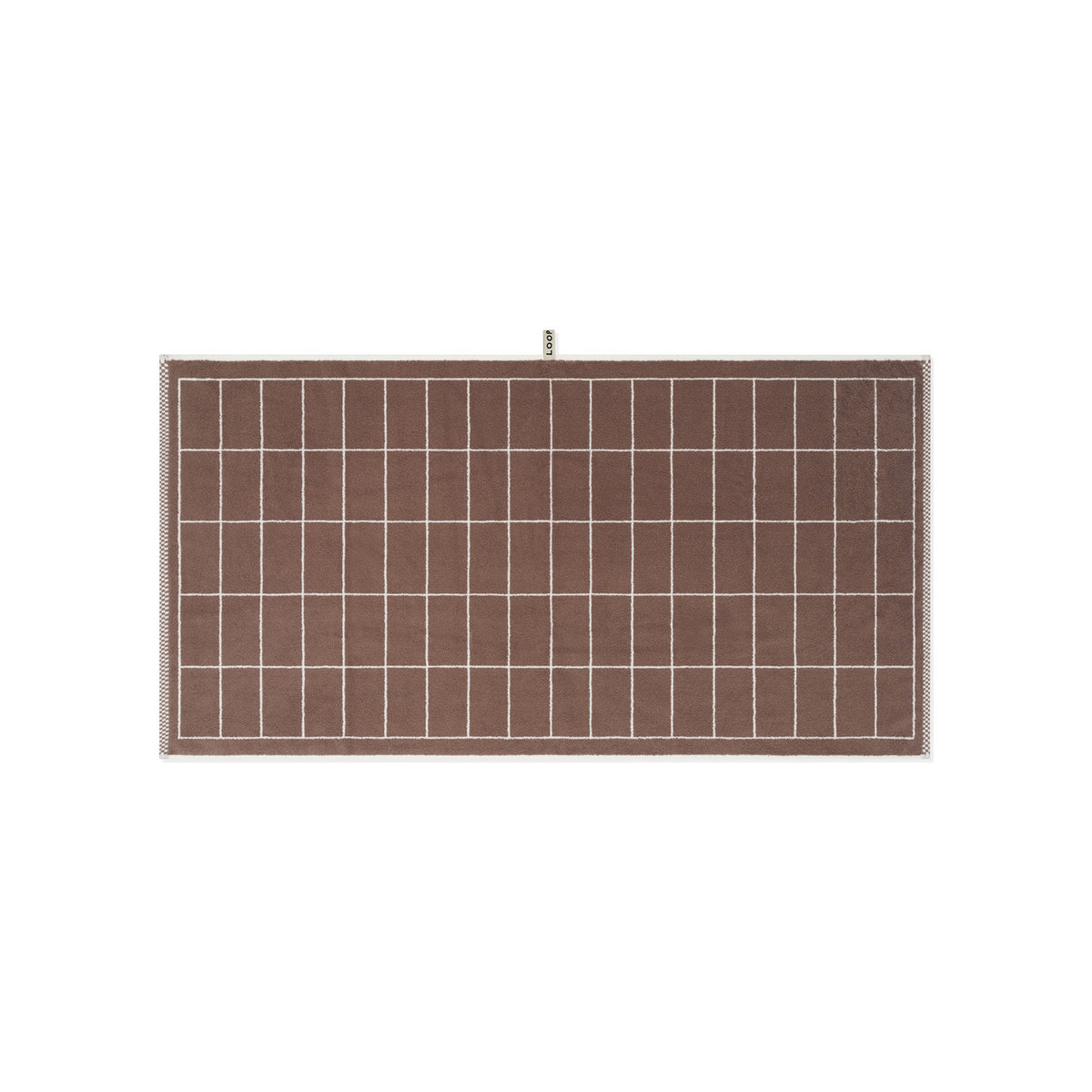 LOOP HOME bath towel - coffee/ivory - tile — view 2