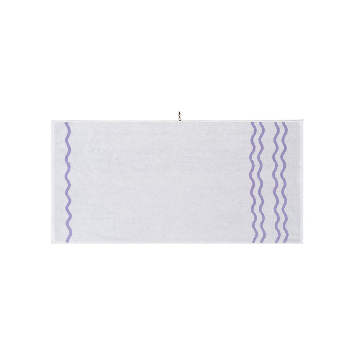 LOOP HOME lilac/ivory - wave bundles — bath towel front