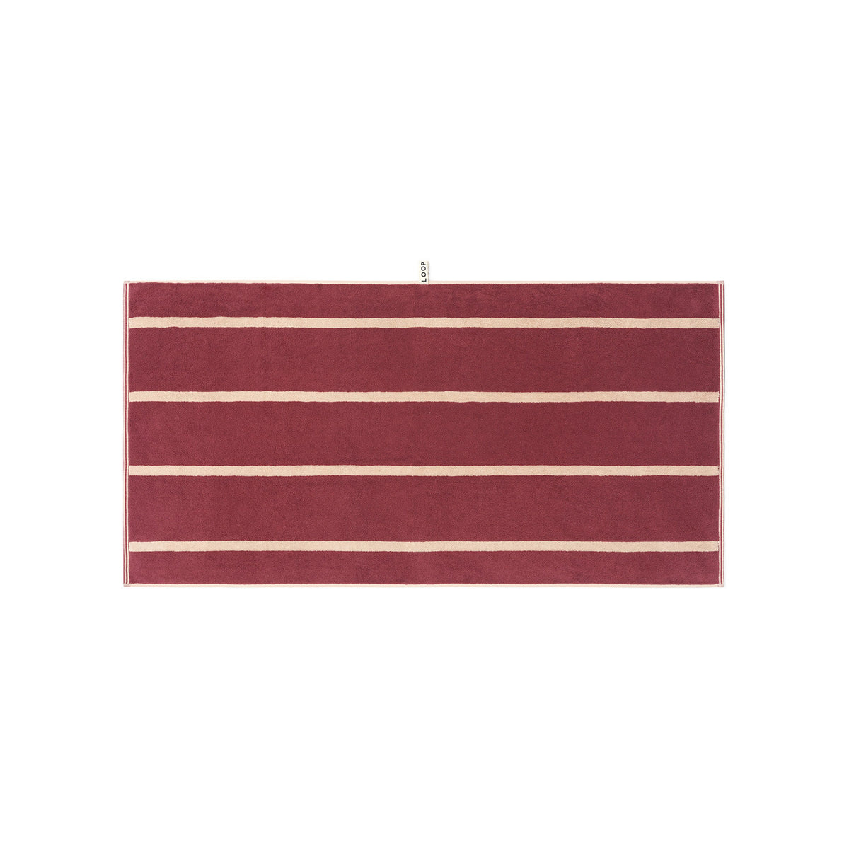 LOOP HOME ruby/almond blush - pinstripe bundles — bath towel front