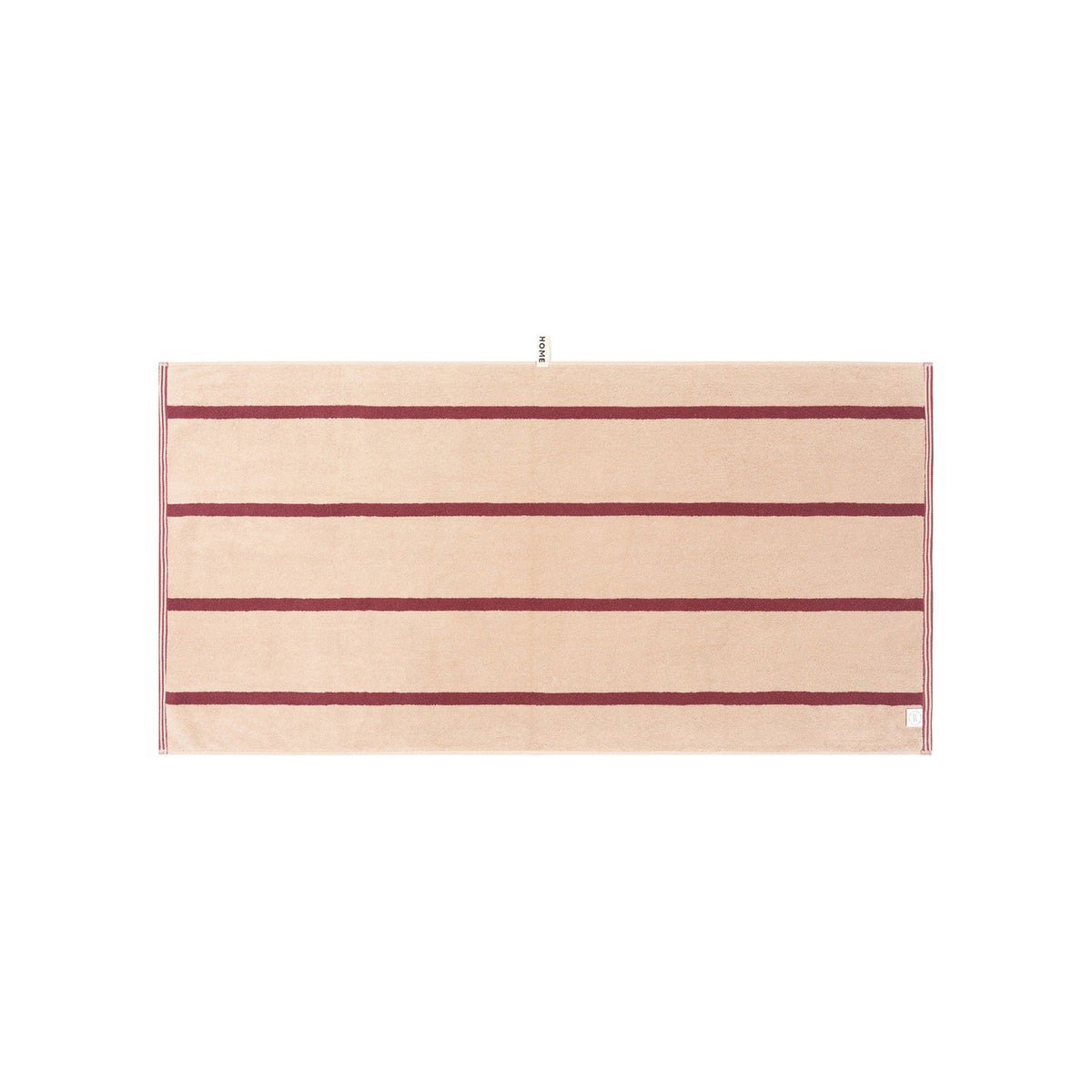LOOP HOME bath towel - ruby/almond blush - pinstripe — view 3