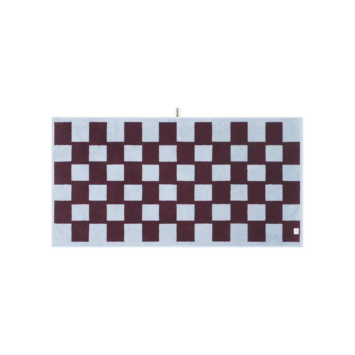 LOOP HOME sky/carmine - brick bundles — bath towel back