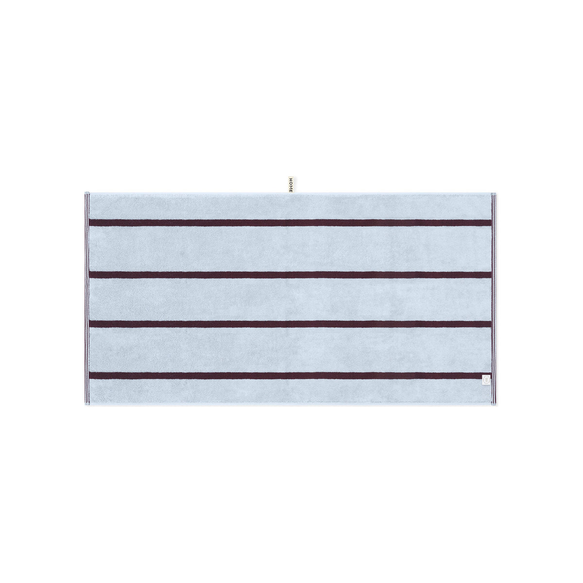 LOOP HOME bath towel - sky/carmine - pinstripe — view 3