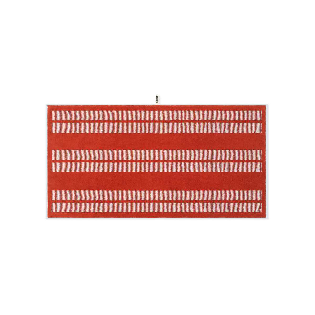 LOOP HOME bath towel - terracotta/stone - dual dash — view 2