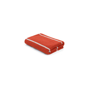 LOOP HOME bath towel - terracotta/stone - pinstripe