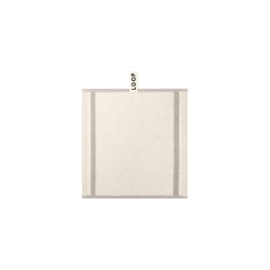 LOOP HOME face towel - butter/stone - dual stripe