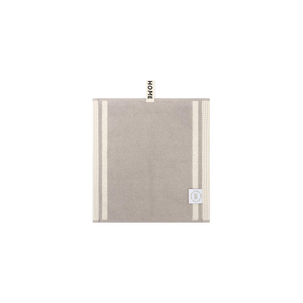LOOP HOME face towel - butter/stone - dual stripe — view 2